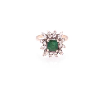 Smaragd Brillant Damenring - Schmuck und Uhren online auction