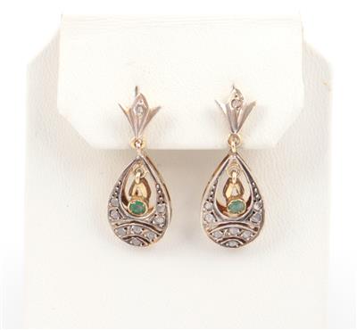 Smaragd Diamant Ohrschrauben - Schmuck und Uhren online auction