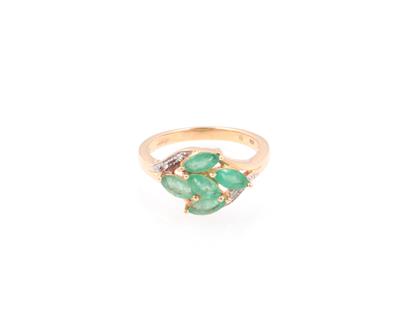 Smaragd Diamant Damenring - Klenoty