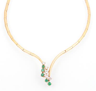 Brillant-Smaragd-Collier - Klenoty