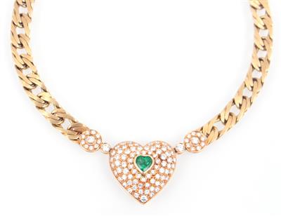 Brillant Smaragd Collier "Herz" - Jewellery