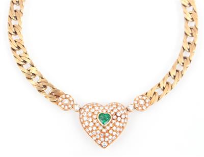 Brillant Smaragd Collier "Herz" - Gioielli