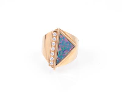 Brillant Opal-Tripletten Ring zus. ca. 0,20 ct - Schmuck und Uhren