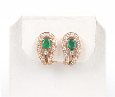 Smaragd Brillant Ohrclips - Jewellery