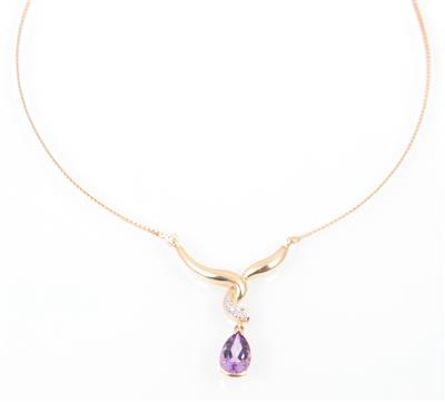 Amethyst Diamant Collier - Jewellery