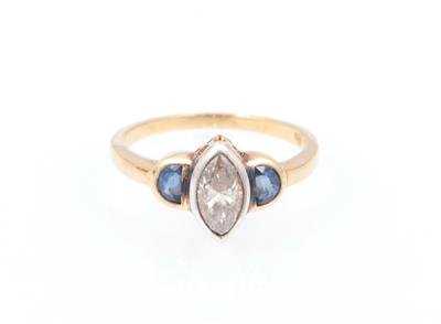 Diamant Saphir Damenring - Gioielli