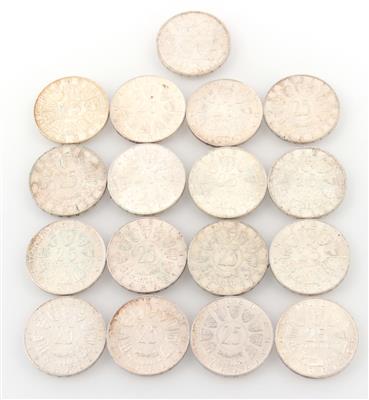 17 Sammlermünzen ATS 25,-- - Klenoty
