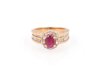 Rubin Brillant Diamant Damenring - Jewellery