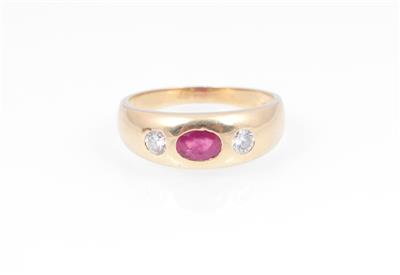 Brillant Rubin Ring - Schmuck und Uhren