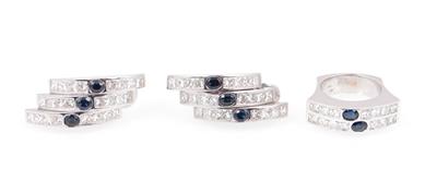 Diamant-Saphirdamenschmuckgarnitur zus. ca. 10,20 ct - Jewellery