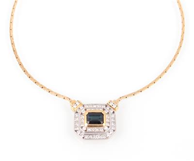 Saphir Brillant Diamant Collier - Schmuck und Uhren