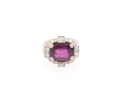 Amethyst Brillant Damenring - Antiques and art