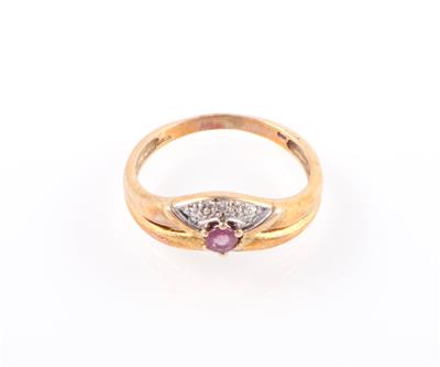 Rubin Diamant Damenring - Antiques