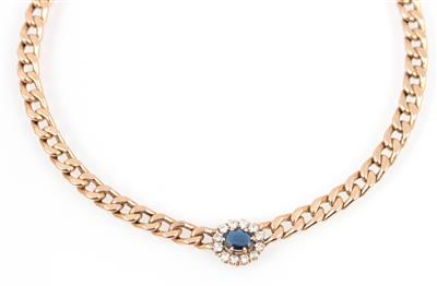 Saphir Brillant Collier - Schmuck und Uhren