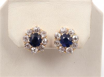 Diamant Saphir Ohrstecker - Christmas auction - Jewellery