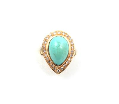Türkis Diamant Damenring - Christmas auction - Jewellery