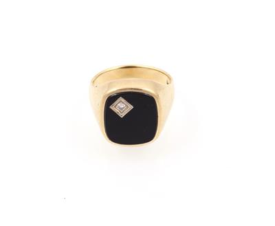 Onyx Brillant Herrenring - Klenoty