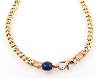 Lapis Lazuli Collier zwei Brillanten - Schmuck und Uhren