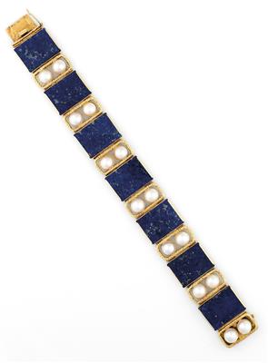 Lapis Lazuli Kulturperlen Armkette - Klenoty