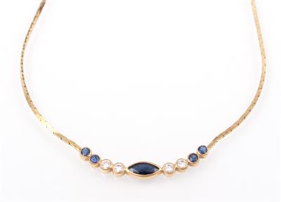 Saphir Brillant Collier - Schmuck und Uhren