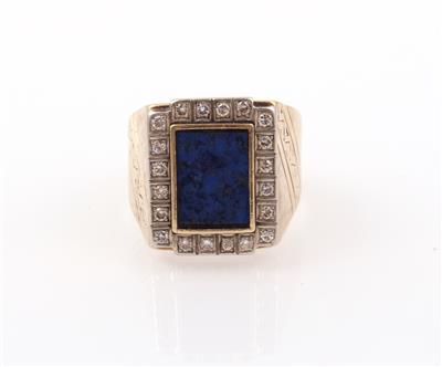 Lapis Lazuli Brillant Ring - Schmuck und Uhren