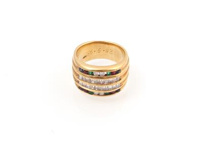 Brillant Diamant Farbstein Damenring zus. ca. 0,70 ct - SALE Auction