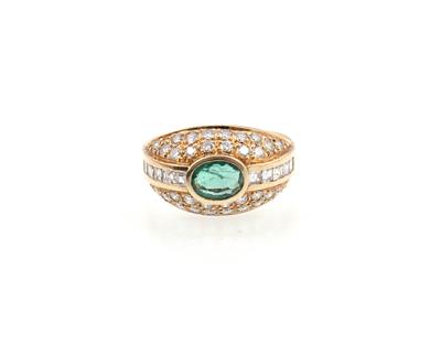 Brillant Diamant Smaragd Damenring - Gioielli e orologi