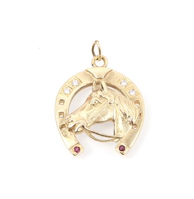 Brillant Hufeisen Anhänger "Pferdekopf" - Jewellery and watches