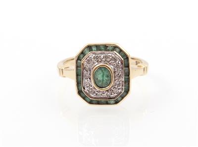 Smaragd Diamant Damenring - Gioielli e orologi