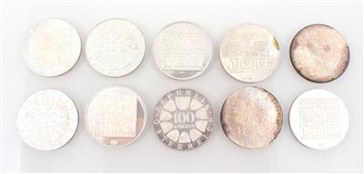 10 Münzen ATS 100,-- - Coins for collectors