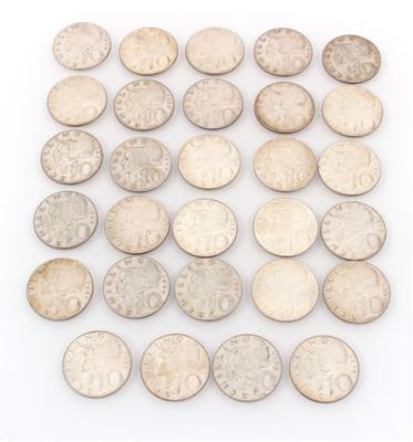 29 Stück Silbermünzen ATS 10,-- - Coins for collectors