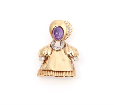 Amethyst Diamant Brosche "Dame" - Gioielli e orologi