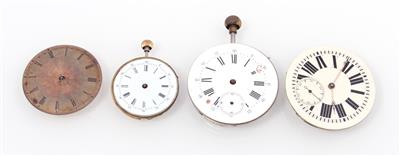 4 Taschenuhrwerke - Jewellery and watches