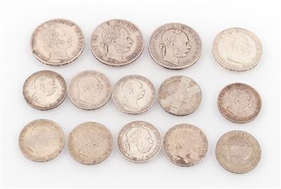 14 verschiedene Sammlermünzen"Franz Joseph" - Jewellery and watches