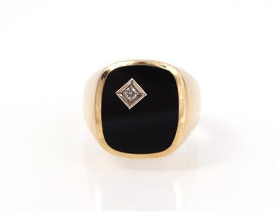 Brillant Onyx Herrenring - Schmuck und Uhren