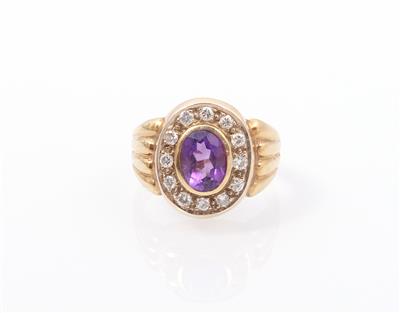 Amethyst Brillant Damenring - Schmuck und Uhren