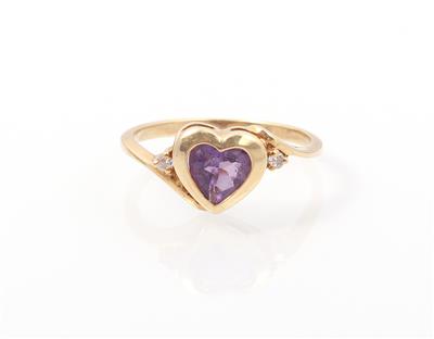 Amethyst Herzring - Schmuck und Uhren