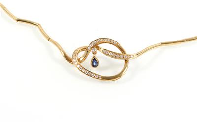 Brillant-Saphircollier zus. ca. 1,15 ct - Gioielli e orologi