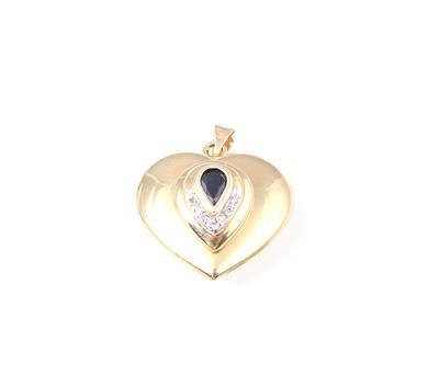 Saphir Diamant Herzanhänger - Gioielli e orologi