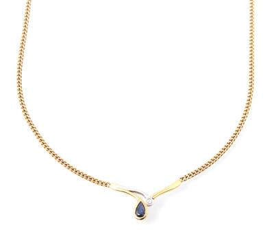 Saphir Brillant Collier - Schmuck und Uhren