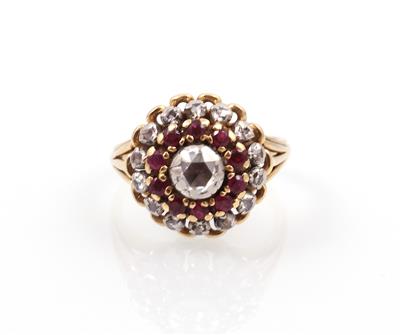 Diamant Rubin Ring - Schmuck und Uhren