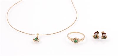 Smaragd Diamant Damenschmuckgarnitur - Jewellery and watches