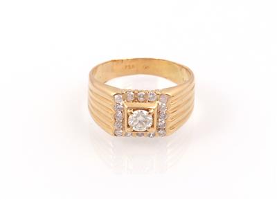 Brillant Herrenring zus. ca. 0,65 ct - Gioielli e orologi