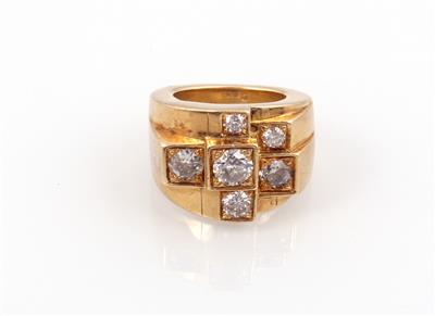 Massiver Brillant Diamantring zus. ca. 3,15 ct - Jewellery and watches
