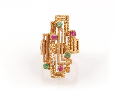 Rubin-Smaragd-Damenring - Jewellery and watches