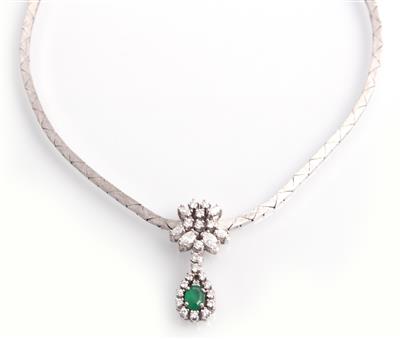 Diamant Smaragd Collier - Klenoty a náramkové