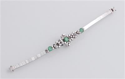Smaragd Brillantarmband zus. ca. 2,55 ct - Jewellery and watches