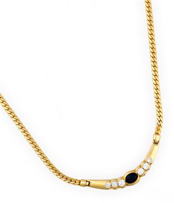 Saphir Brillant Collier - Schmuck und Uhren