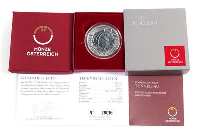 Münze Euro 25,-- "Tunnelbau" - Mince