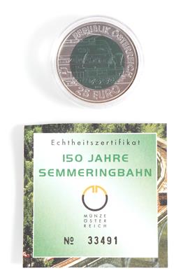 Silber/Niob Münze 25 Euro "Semmeringbahn" - Monete